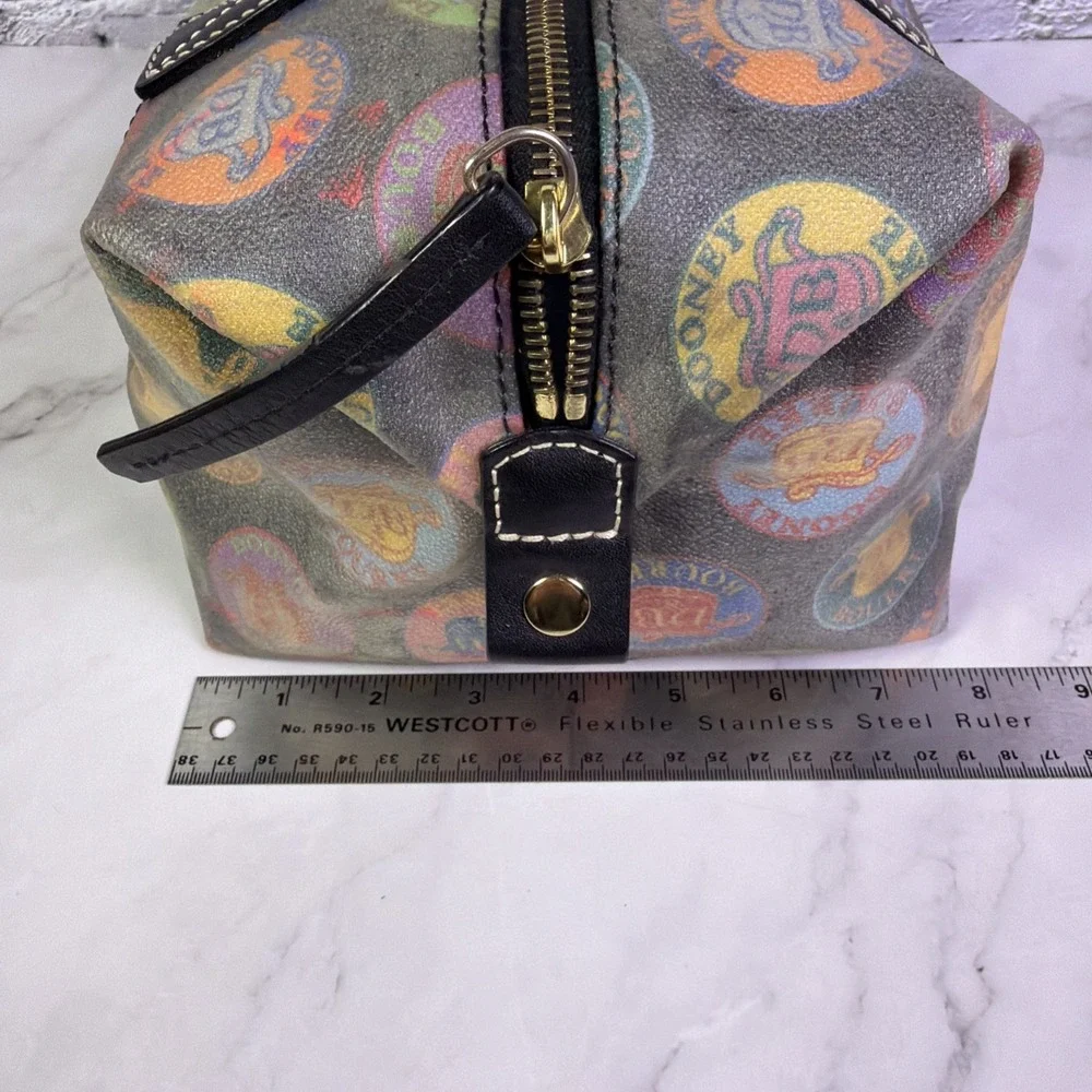 Vintage Dooney & Bourke Medallion Print‎ Canvas/Leather Satchel Handbag ❤️ NICE